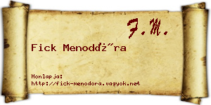 Fick Menodóra névjegykártya